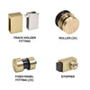 Cavoli CAVHDWKBBRZ brushed bronze replacement kit for 180 sliding shower door - rollers, fittings, bracket, stopper