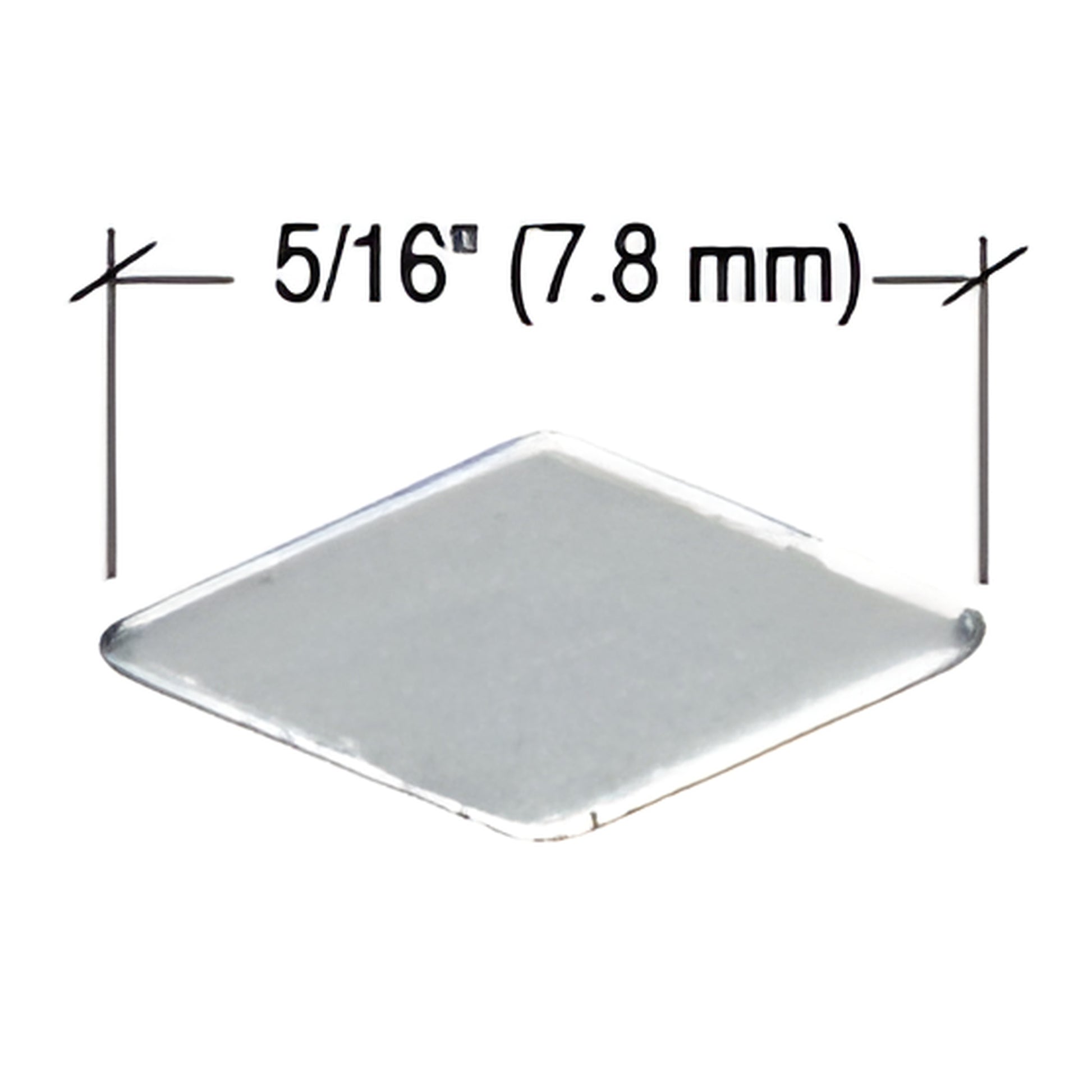 NW1P diamond glazing point, 5/16 in (8 mm), silver diamond-shaped fastener used to secure glass