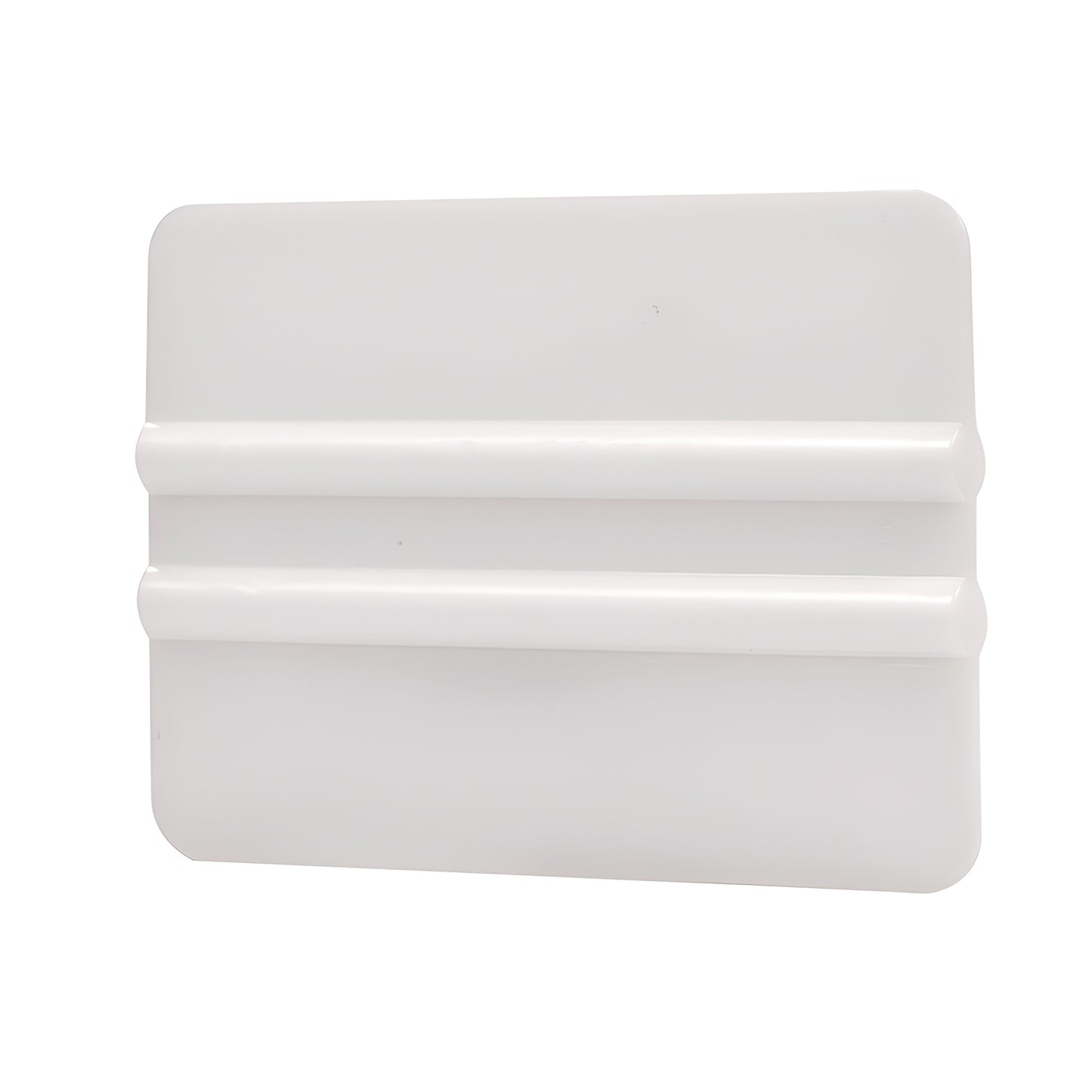 CRL105 white plastic double-edge glass scraping tool, 4 x 2 7/8 in, for window film, decals and smoothing.