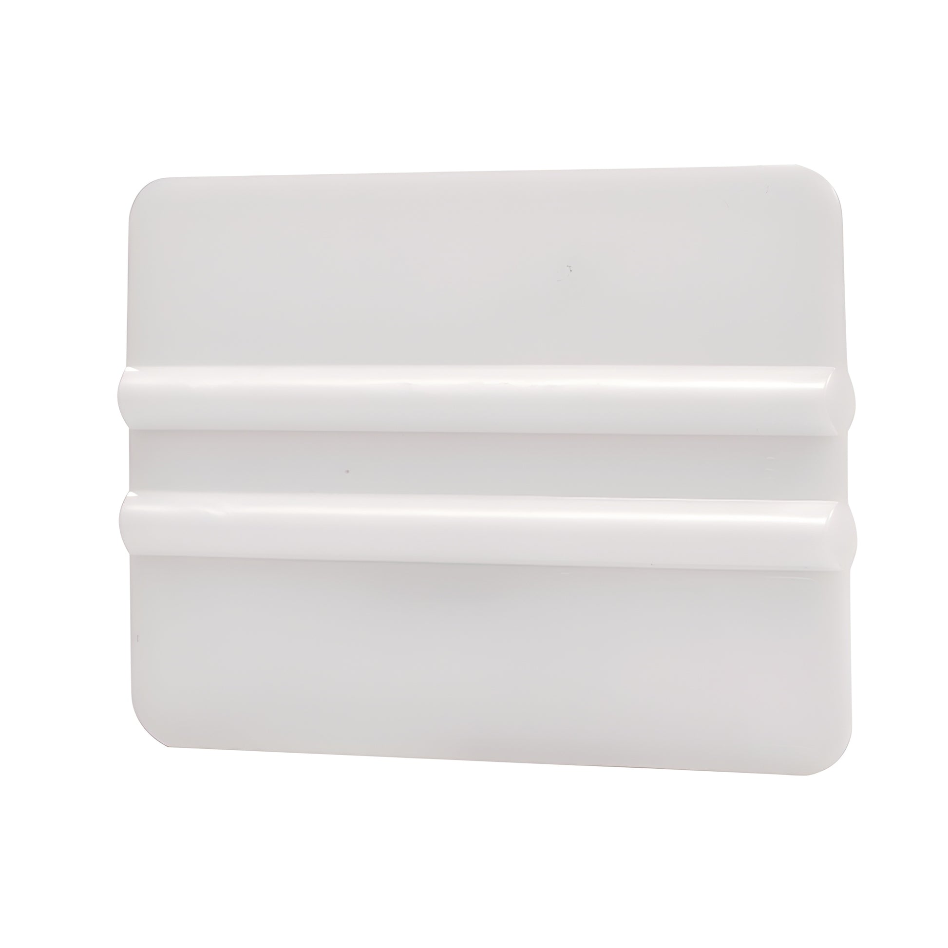 CRL105 white plastic double-edge glass scraping tool, 4 x 2 7/8 in, for window film, decals and smoothing.