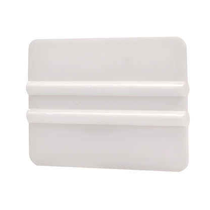 CRL105 white plastic double-edge glass scraping tool, 4 x 2 7/8 in, for window film, decals and smoothing.