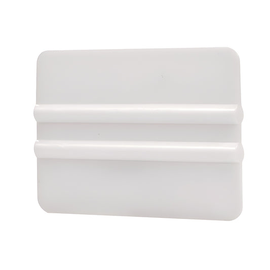 CRL105 white plastic double-edge glass scraping tool, 4 x 2 7/8 in, for window film, decals and smoothing.