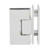 Polished chrome square glass-to-glass shower hinge (GEN092CH), brass, self-centering 90 pivot for 8-12mm glass.