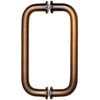 Vintage brass back-to-back 8" center shower door pull handle for 1/4-1/2" glass (SKU SPH8VBR)