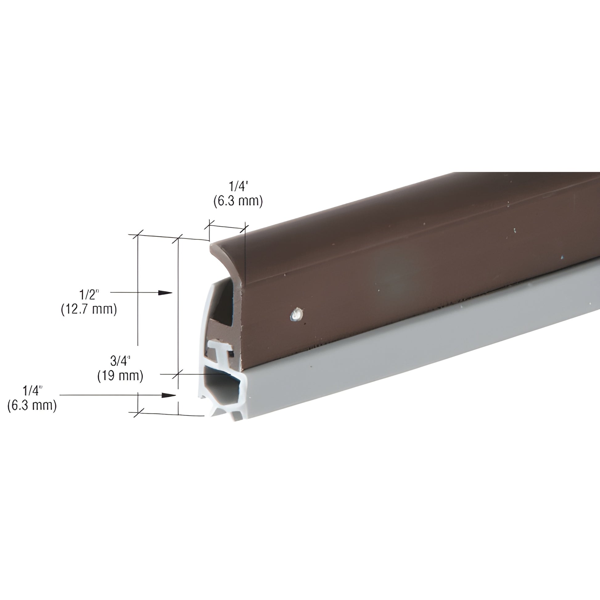 Dark bronze aluminum jamb with triple-finger vinyl weatherseal, 3/4" overall height, fits 72x84 doors - SKU WS167DV232