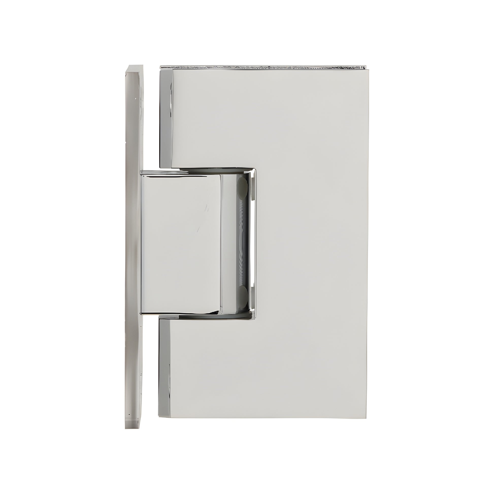 VCT037CH polished chrome solid-brass frameless shower door hinge, wall-mount self-centering for 3/8-1/2 in. glass