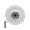 White 2 in concave nylon roller wheel with metal ball bearing, replacement for screen rollers - SKU REPK6N