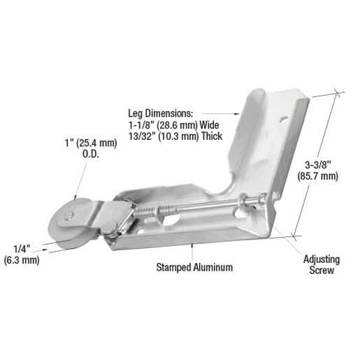 CRL 1" Nylon Sliding Screen Door Roller with Aluminum Corner Insert for Easy Installation