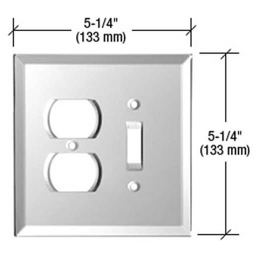 CRL Gray Duplex & Toggle Combo Glass Mirror Plate for sleek, modern outlet design.