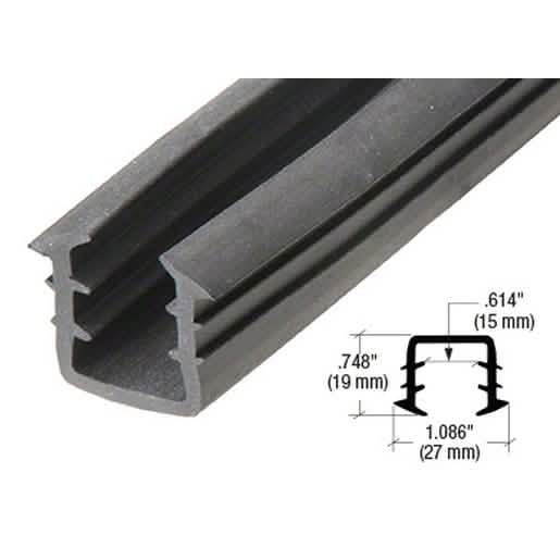 CRL Black Rubber Insert for Cap Rail, fits 1/2" & 5/8" Glass, 9/16" Laminated Glass