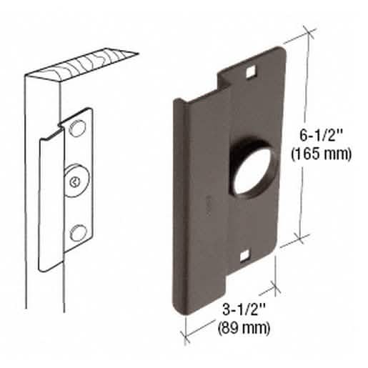 CRL Dark Bronze Steel Latch Guard for Narrow Stile Flush Doors, 6-1/2" Heavy Gauge