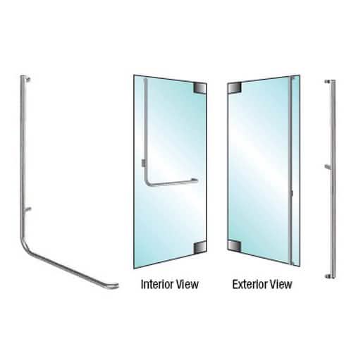 CRL-Blumcraft® Brushed Stainless Left Hand Glass Mount 'F' Exterior Dummy Handle
