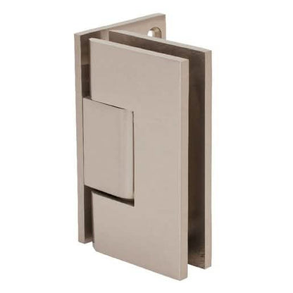CRL Brushed Nickel Vienna 044 Series 5° Wall Mount Offset Back Plate Hinge - Sleek Design