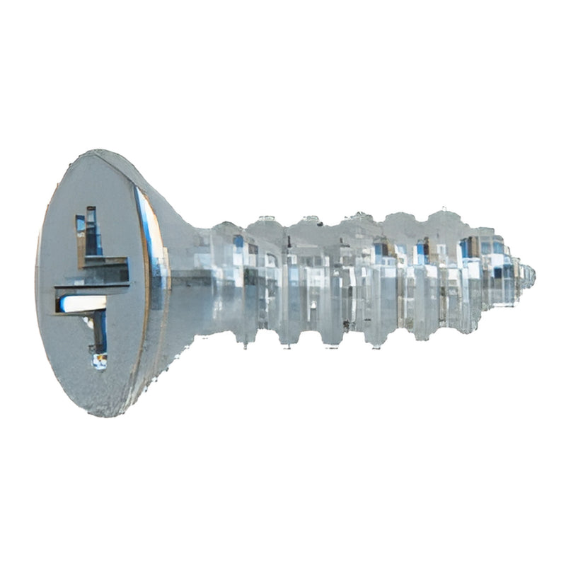 Chrome-plated flathead Phillips mounting screw 6 x 3/8 in for partition braces, SKU D134