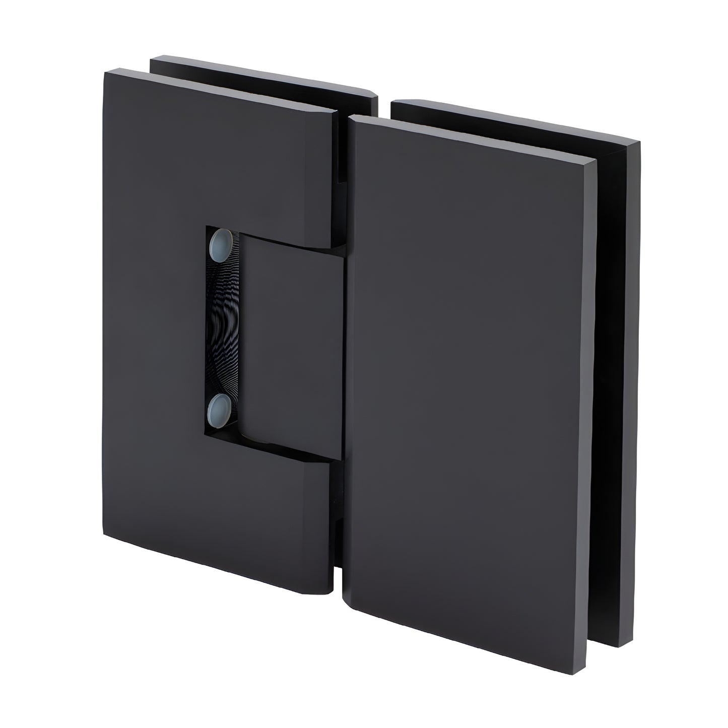 Oil-rubbed bronze square glass-to-glass Vienna shower hinge (positive-close) SKU V1E7800RB