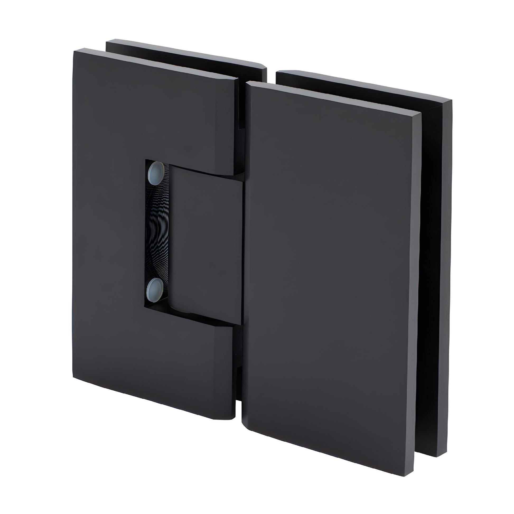 Oil-rubbed bronze square glass-to-glass Vienna shower hinge (positive-close) SKU V1E7800RB