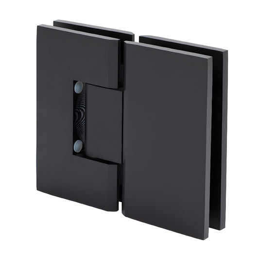 Oil-rubbed bronze square glass-to-glass Vienna shower hinge (positive-close) SKU V1E7800RB