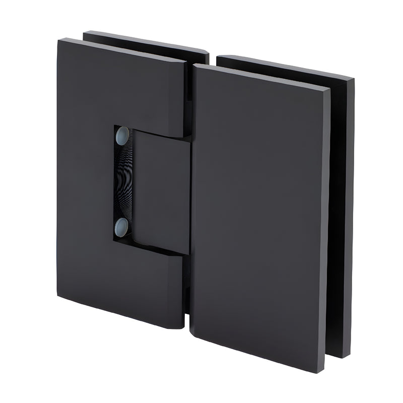 Oil-rubbed bronze square glass-to-glass Vienna shower hinge (positive-close) SKU V1E7800RB
