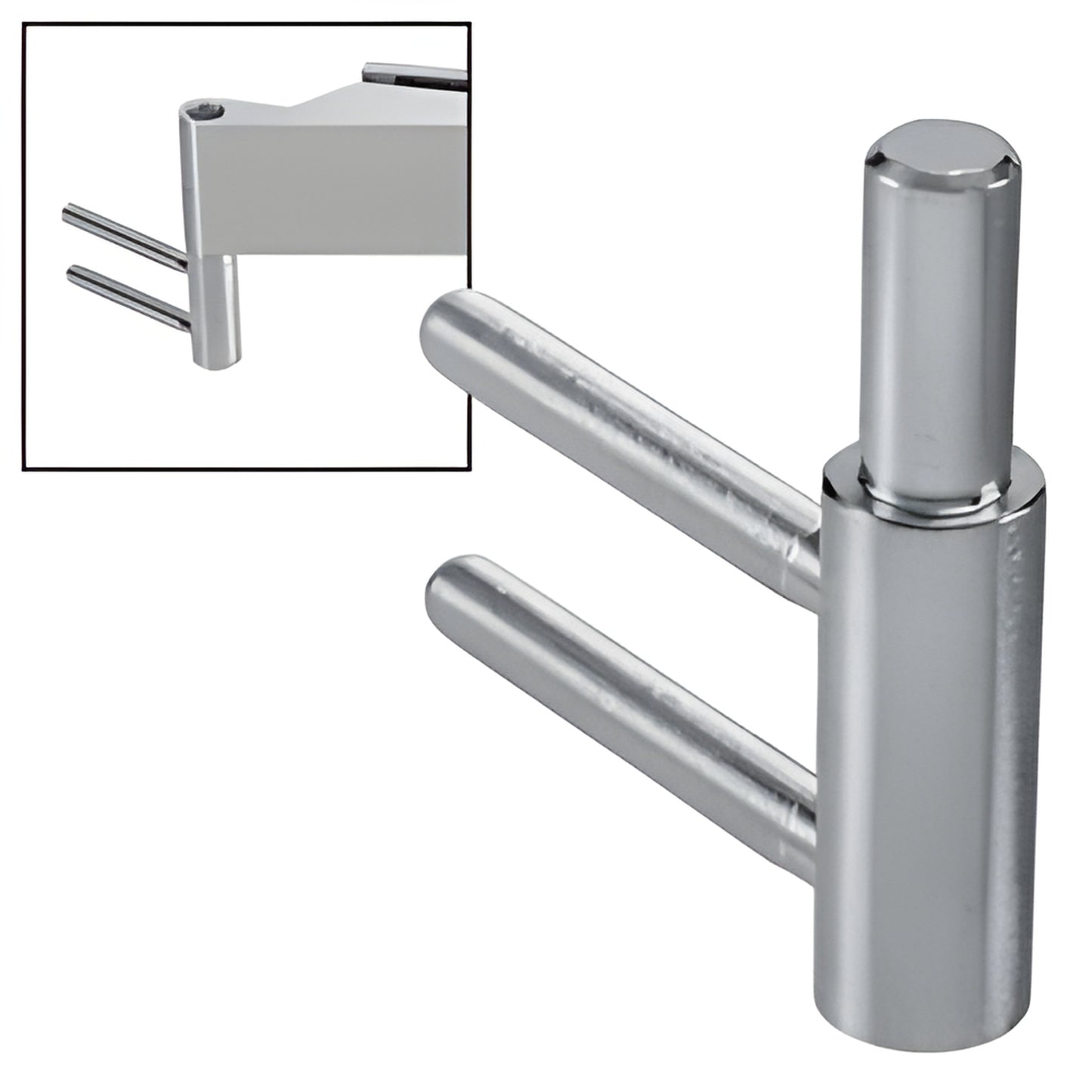 Zinc-plated steel Euro-series mounting bracket for interior door hinge, two-pin design (SKU PTH362)