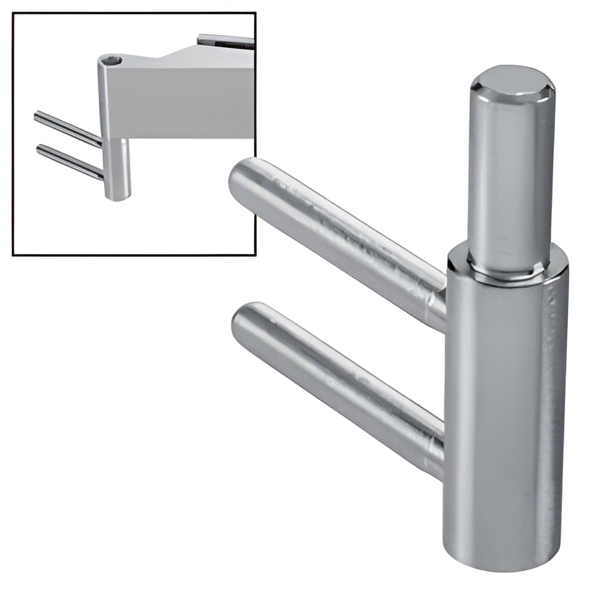 Zinc-plated steel Euro-series mounting bracket for interior door hinge, two-pin design (SKU PTH362)