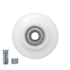 White concave 2 in. nylon replacement wheel with steel ball bearing for spline roller tools (SKU WREPK7N)
