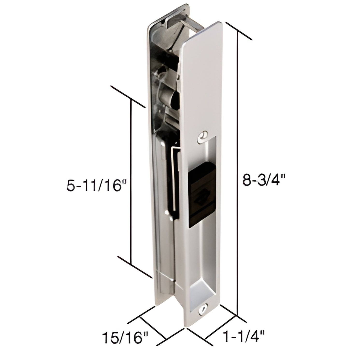 Aluminum non-keyed CRL mortise-style flush handle set SKU C1030, inside/outside pulls, 8-3/4 in length