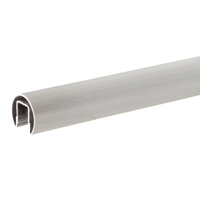 CRL Brushed Stainless Steel 1.66" Cap Rail for 1/2" Glass - 168"