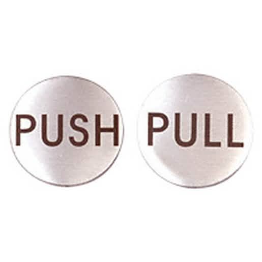 CRL Polished Stainless 2\" Round Push/Pull Set - Sleek Etched Stainless Steel Design