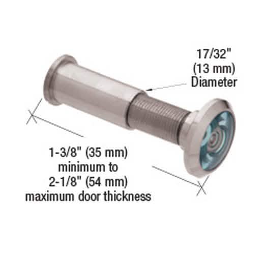 CRL Satin Chrome UL Listed Wide Angle Door Viewer - Enhance Security with Style