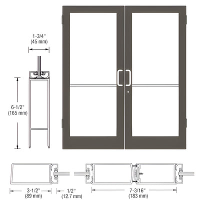 CRL-U.S. Aluminum S400 Black Butt Hinge - Custom Size for Closers