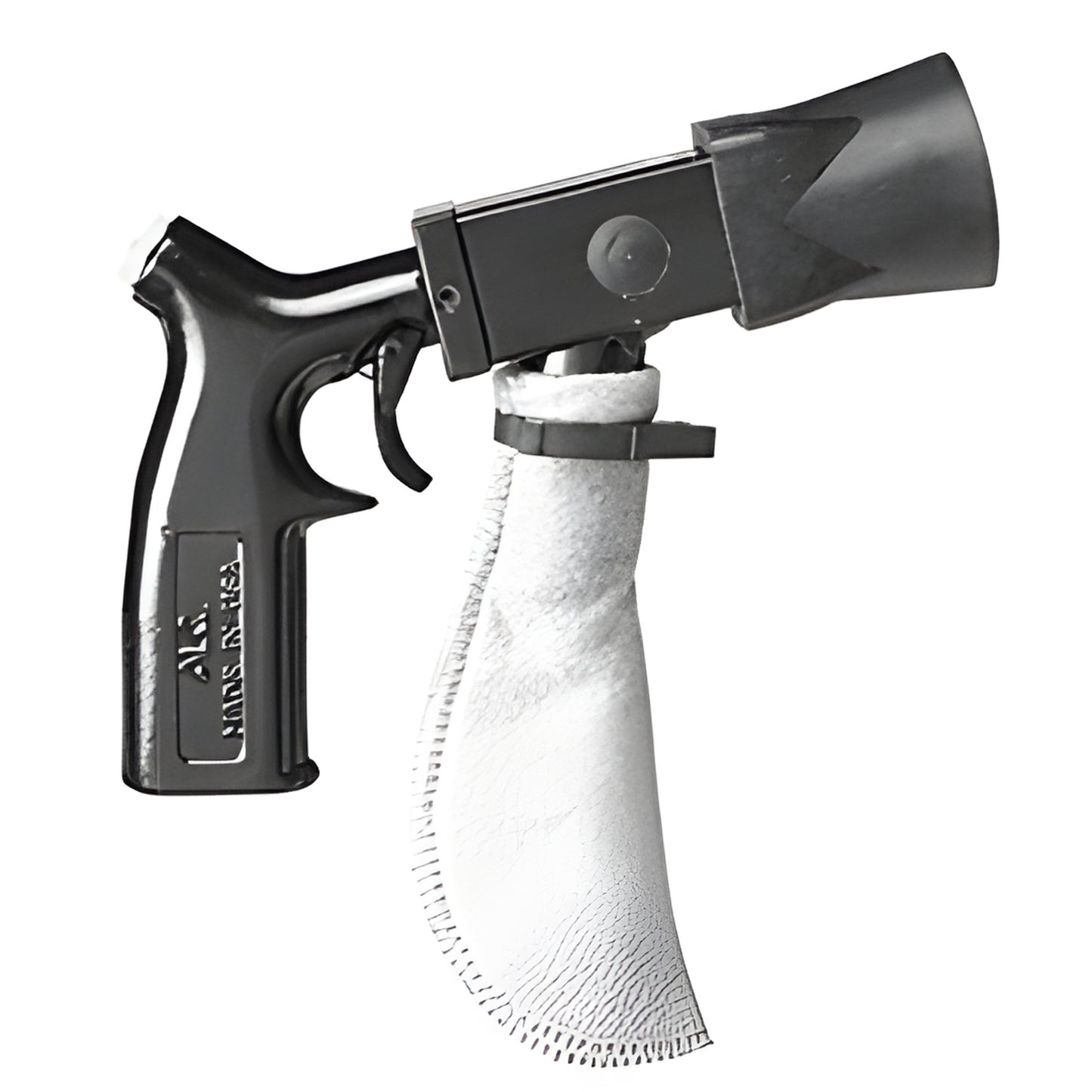CRL Mini-Spot glass etcher blaster (SKU 2135264) handheld pistol with ceramic nozzle and white abrasive recovery boot