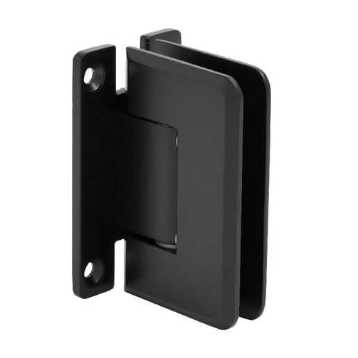 CRL Matte Black Pinnacle 037 Wall Mount 'H' Back Plate Hinge for sleek shower doors.