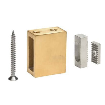 CRL Satin Brass Adjustable Height Track Holder Fitting for Wall - 2 Pack, Sleek Design