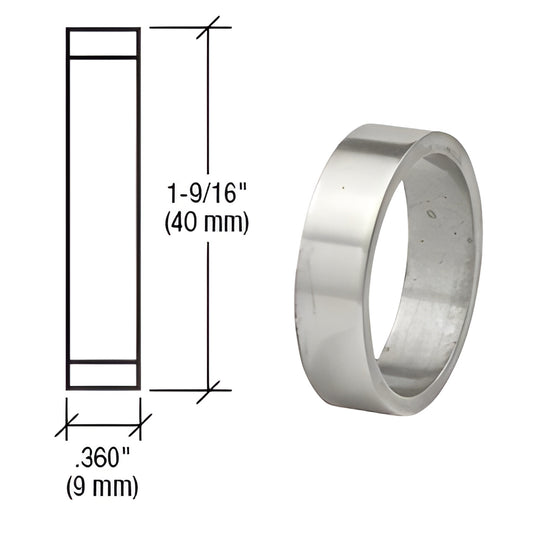 Satin anodized mortise cylinder depth adjustment ring, 1-9/16" (40mm) diameter, 0.36" (9mm) thick - SKU DRA360SA