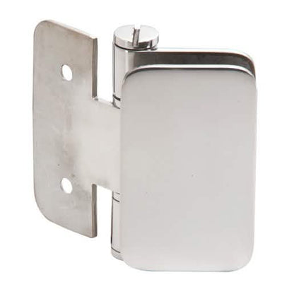 Polished stainless Zurich 03 Series wall mount inswing hinge for sleek door fittings.