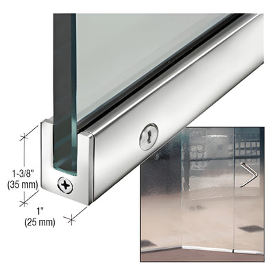 CRL Polished Stainless 1-3/8" RH Slender Glass Door Rail 35-3/4"