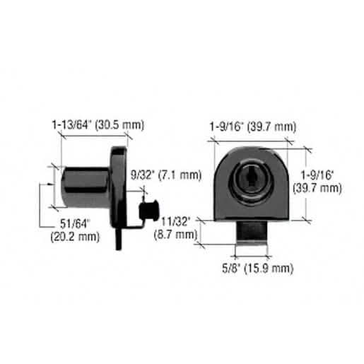 "CRL Black Chrome Single Glass Door Lock - Secure, Stylish, Randomly Keyed Security Soluti