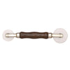 Wood handle double-wheel nylon spline roller (round + concave wheels), steel bearings - SKU S5NK7N