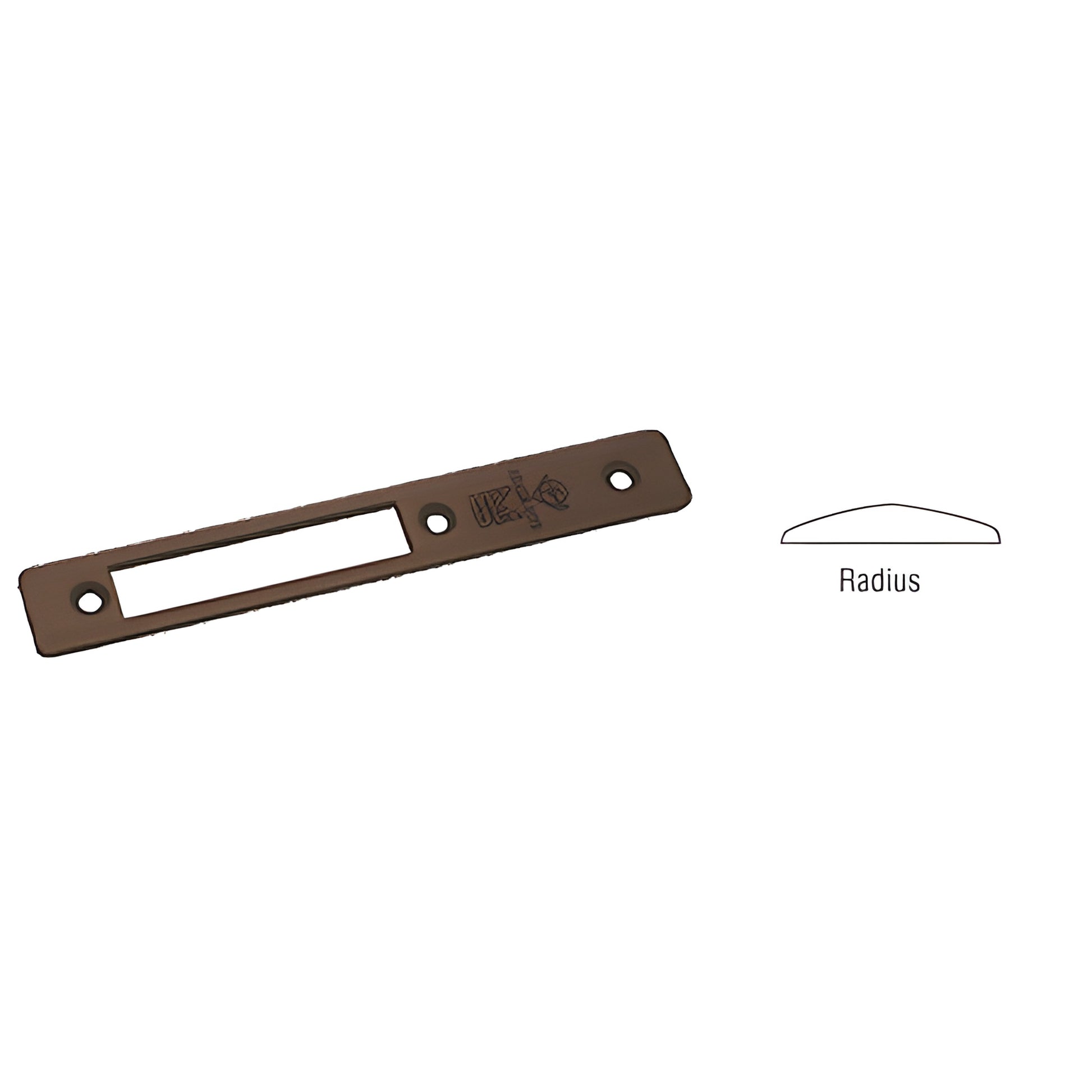 Dark bronze radius faceplate for deadlocks 1 x 6-7/8 in SKU 18110DU