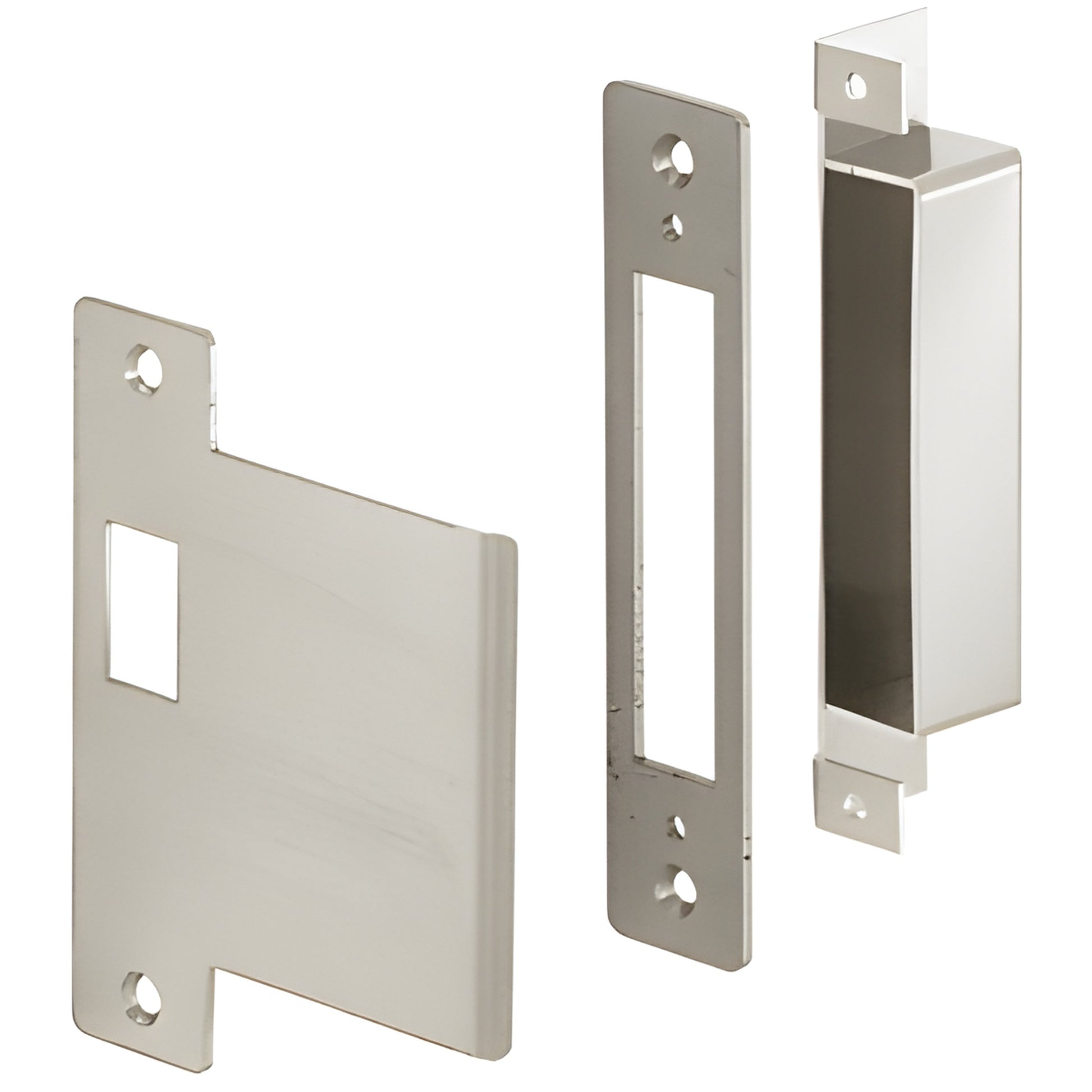 CRL DLR6560 brushed stainless steel center lock strike set with dust box and back-up plate