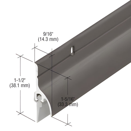 Dark bronze extruded aluminum door rain drip with vinyl seal, 36 in - SKU 152VD36