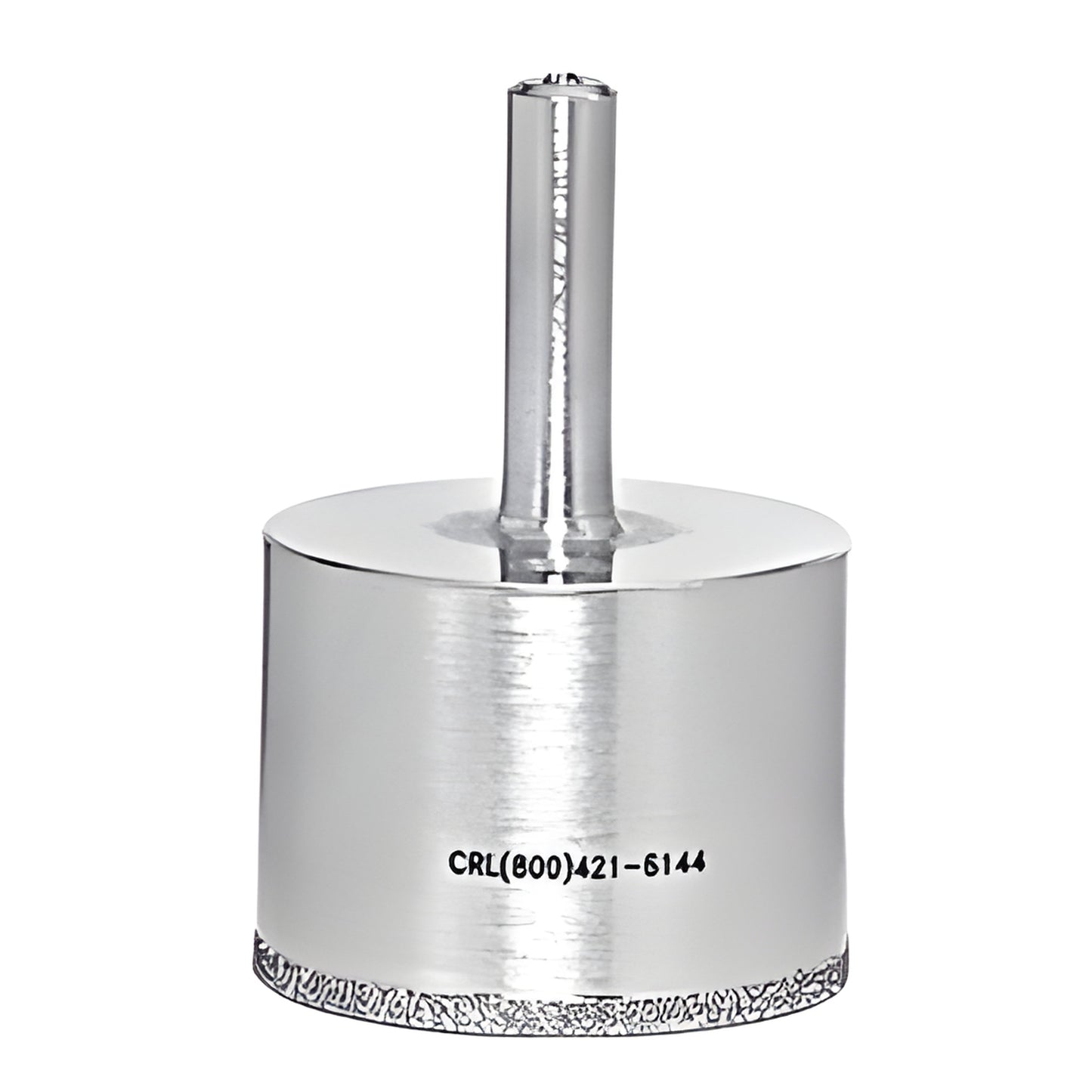 Single-layer diamond glass drill bit, chrome finish, reduced round shank. SKU SRDD2, 2 in.