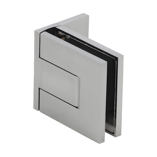 PAL044BN Palermo series brushed-nickel square glass shower door hinge, wall-mount, fits 10-12mm glass.