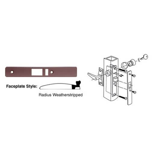 CRL Dark Bronze Radius Weather-stripped Faceplate for DL2140 Deadlatch Locks, sleek design