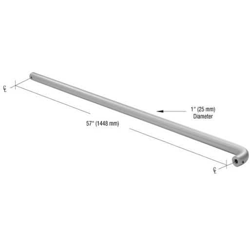 CRL Clear Anodized Astral Push Bar for 60" Door - Durable, Stylish, Easy Installation