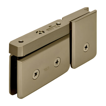 Brushed bronze Prima Series beveled brass pivot hinge for 8-10mm tempered glass shower door (SKU: PPH07BBRZ)