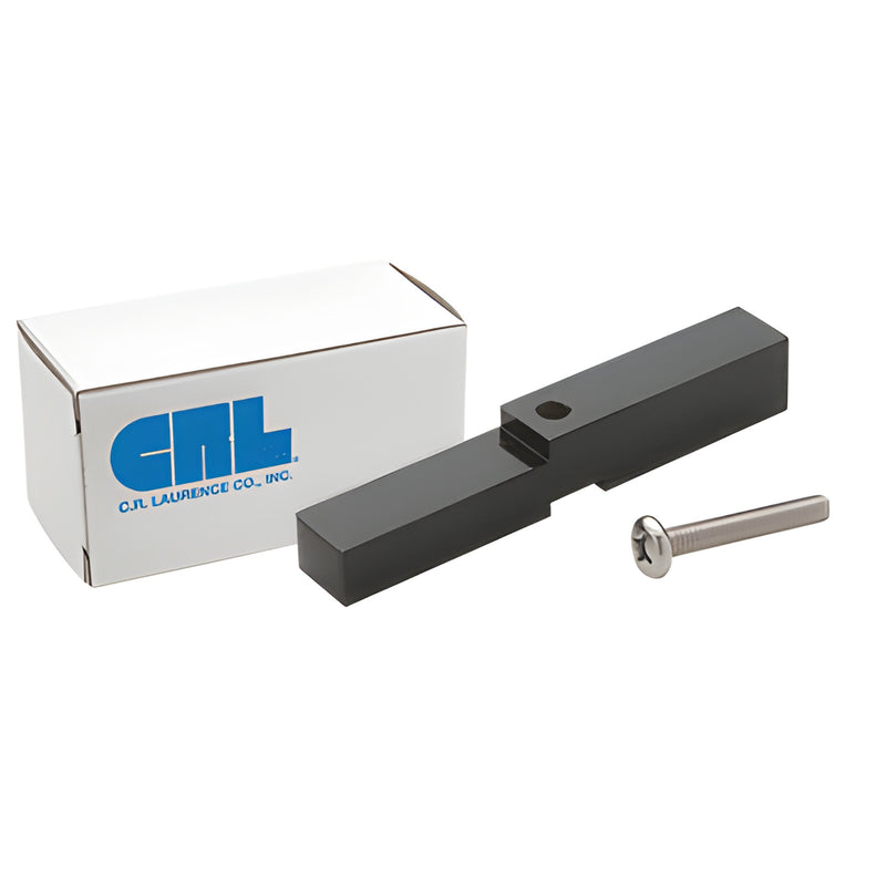 HAB01MBL matte black brass adapter block with screw and white CRL box for shower pivot hinges