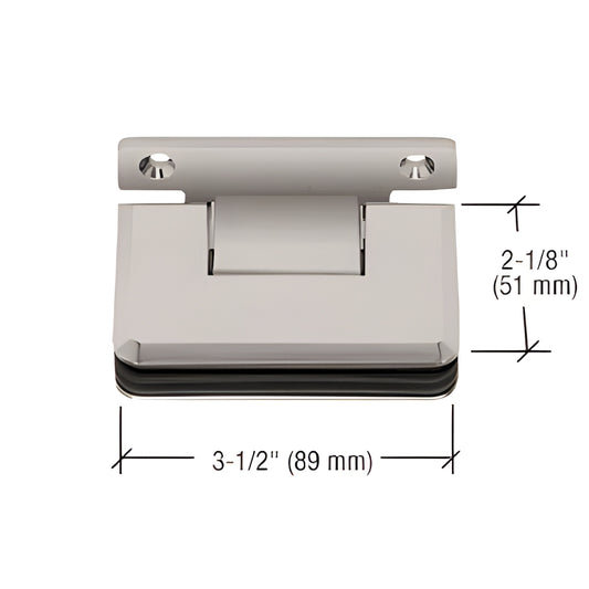PTC037BN ceiling-mount 3-point movable transom clamp, brushed nickel solid brass, 31 2" x 21 8" (89 x 51 mm)