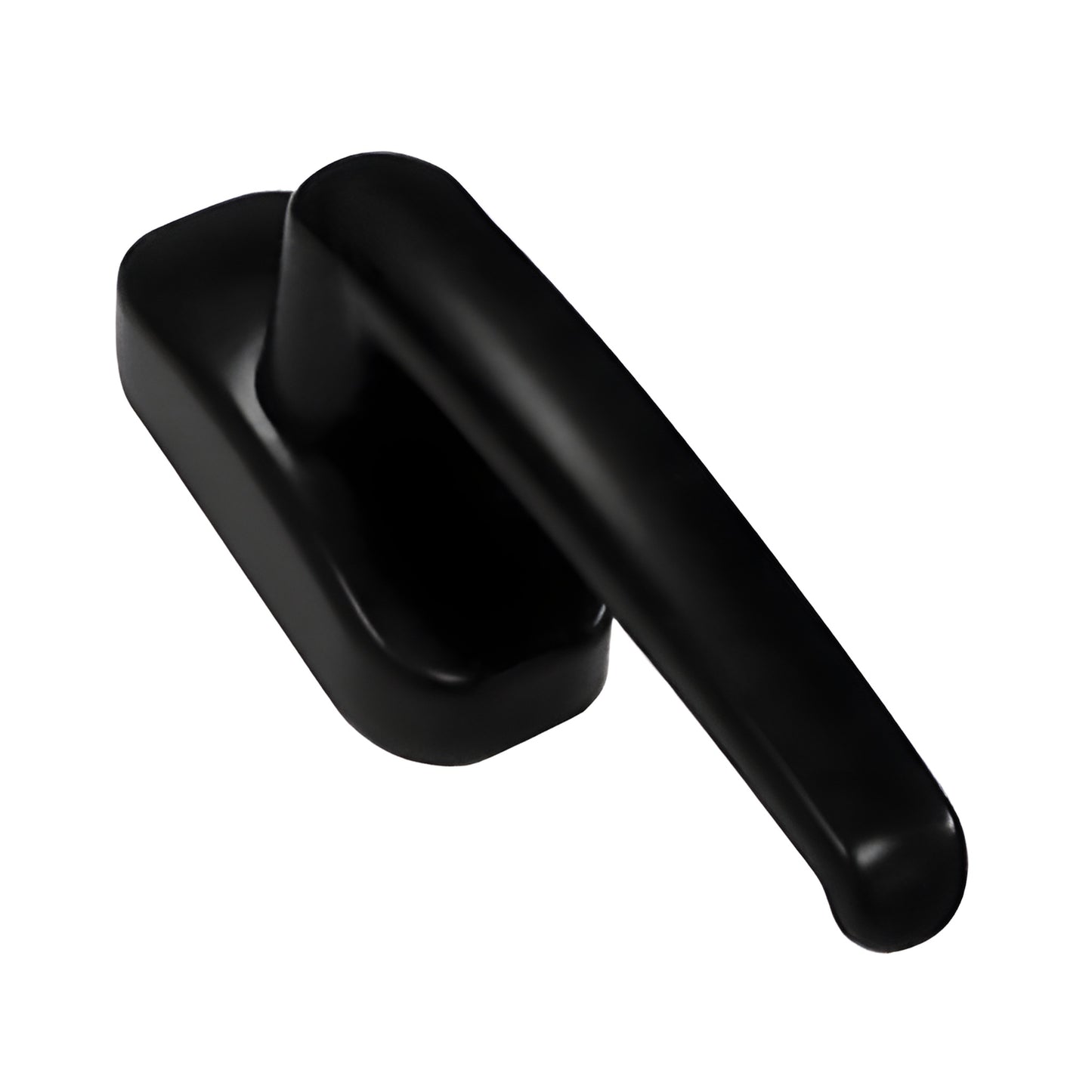 Black low-profile multi-point locking handle for 7600 concealed vent window (SKU: EUR1248BL) on white background