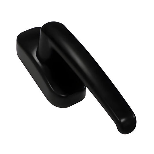 Black low-profile multi-point locking handle for 7600 concealed vent window (SKU: EUR1248BL) on white background